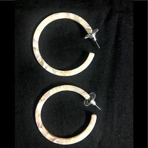 Beige color light weight hoop earrings